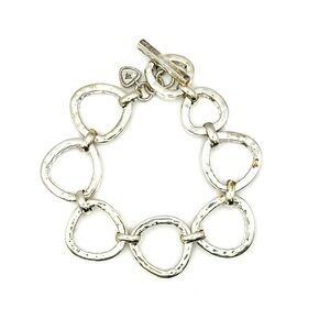 Silpada Retired B2709 “ Silver Rush” Sterling Silver  Link Toggle Bracelet